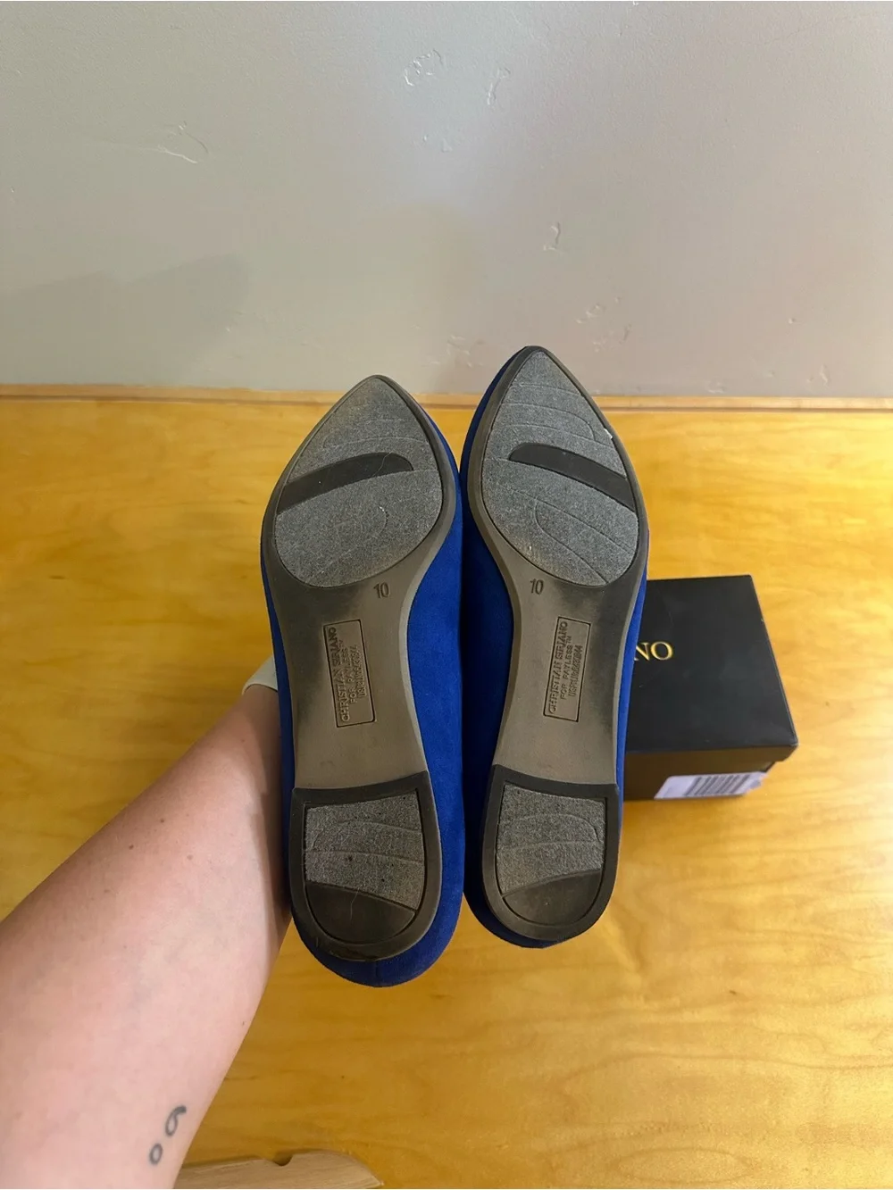 Christian Siriano Faux Suede Pointed Toe  Ballet Flats Cobalt Size 10